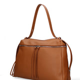 Borsa a Mano in Vera Pelle Cuoio Scuro