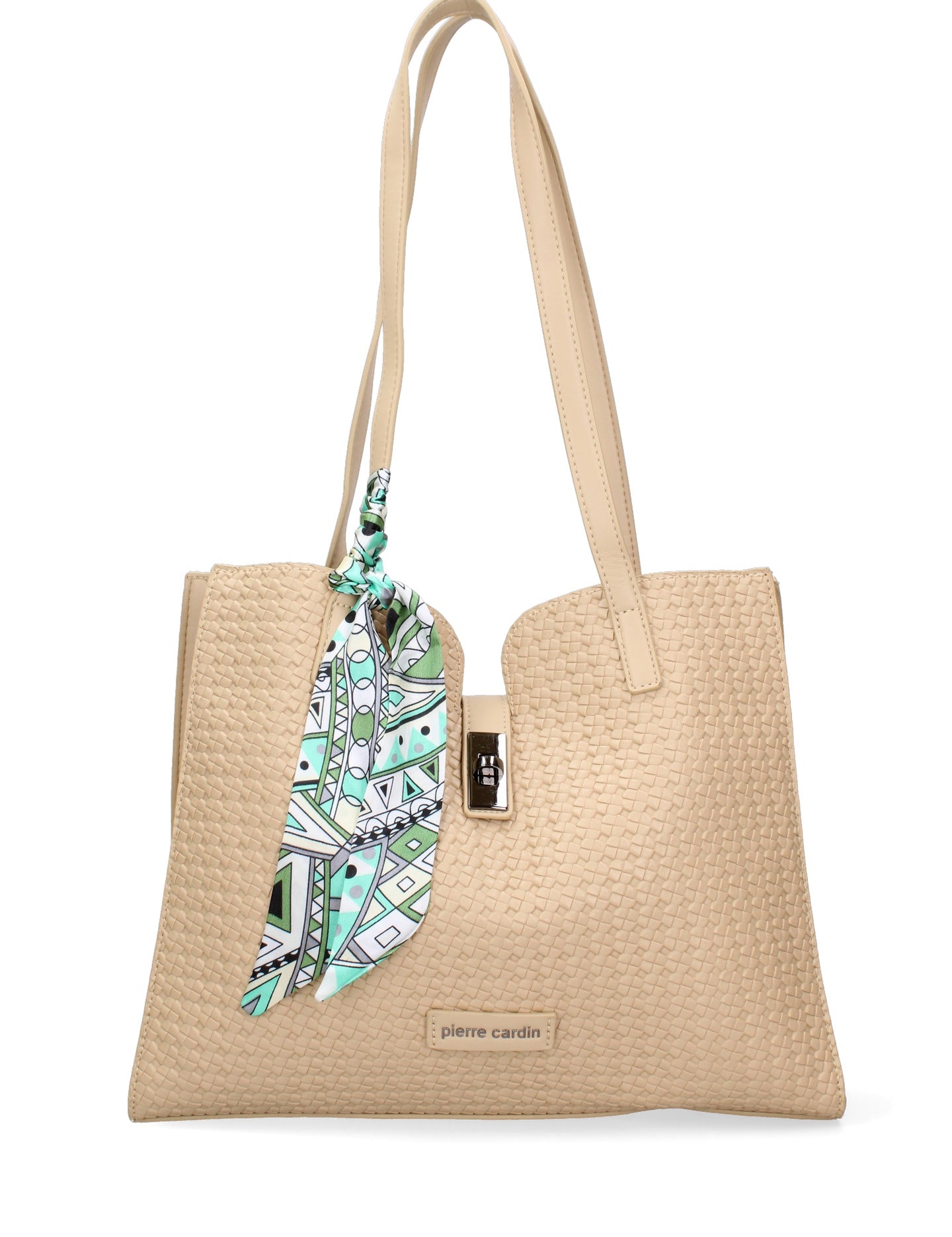 Borsa a Mano in Pelle Vegana Taupe Pierre Cardin
