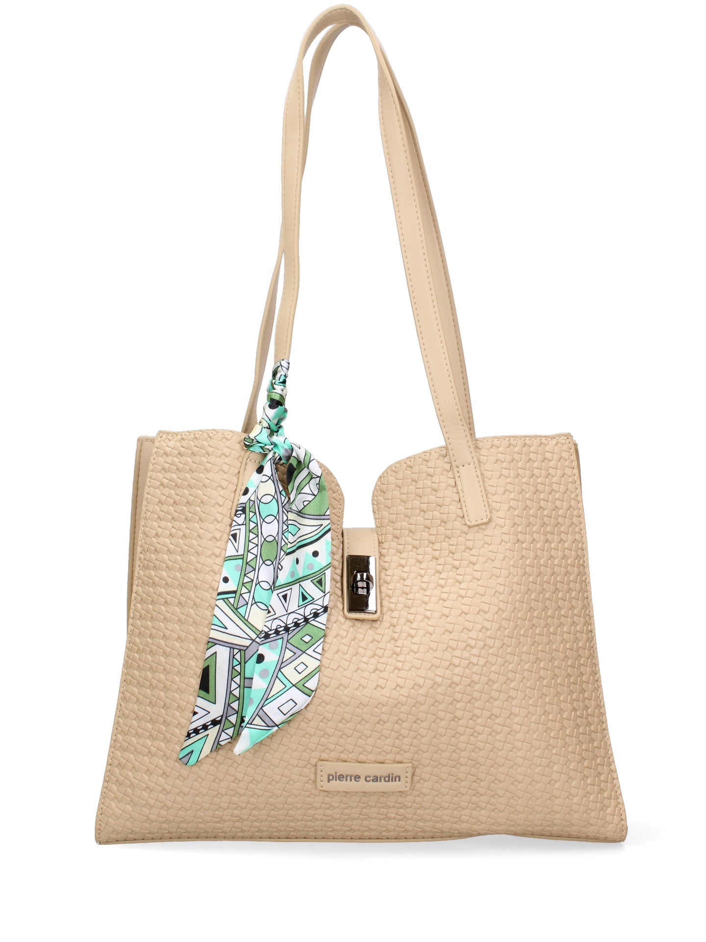 Borsa a Mano in Pelle Vegana Taupe Pierre Cardin