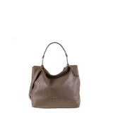 Borsa a Spalla in Vera Pelle Taupe Pierre Cardin