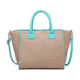 Hellblaue Polyester-Schultertasche