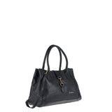 Schwarze Handtasche aus echtem Leder