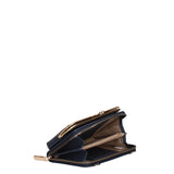 Damen-Geldbörse aus blauem veganem Leder