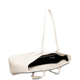 Bolso de hombro de piel vegana blanca