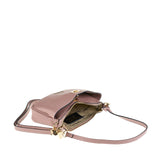 Sac bandoulière en cuir mauve véritable