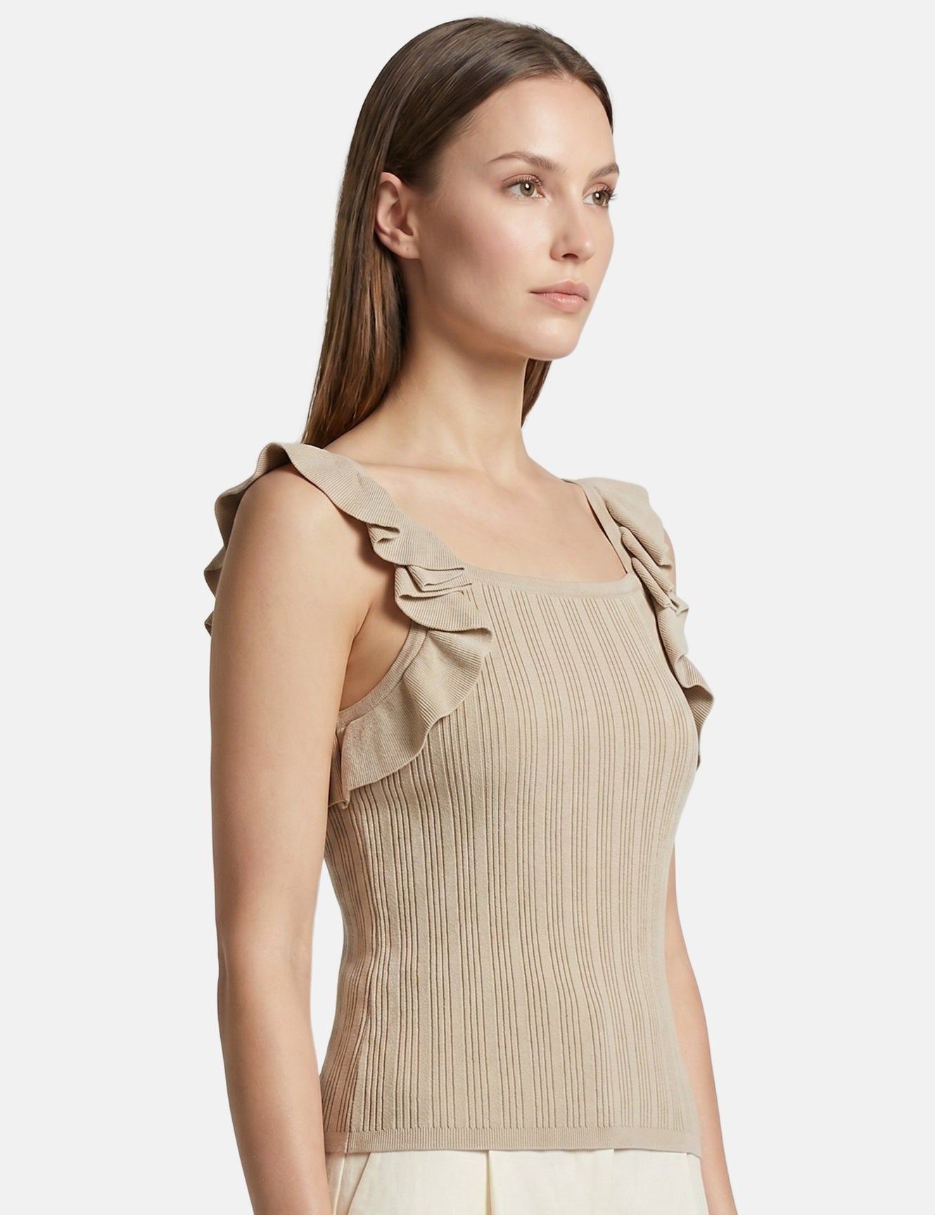 Vestito in Viscosa Beige