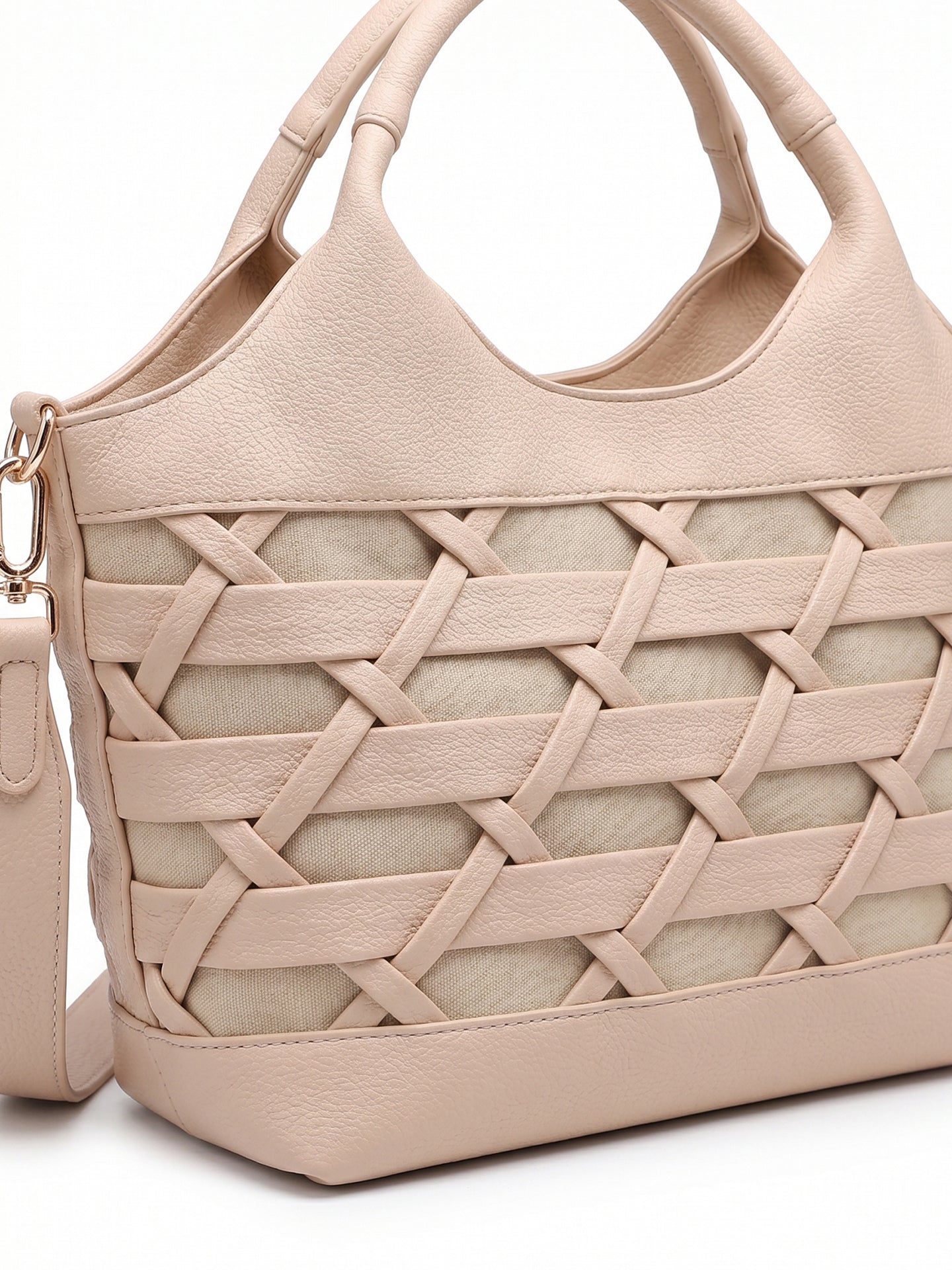 Borsa a Mano in Polyurethane Beige Scuro
