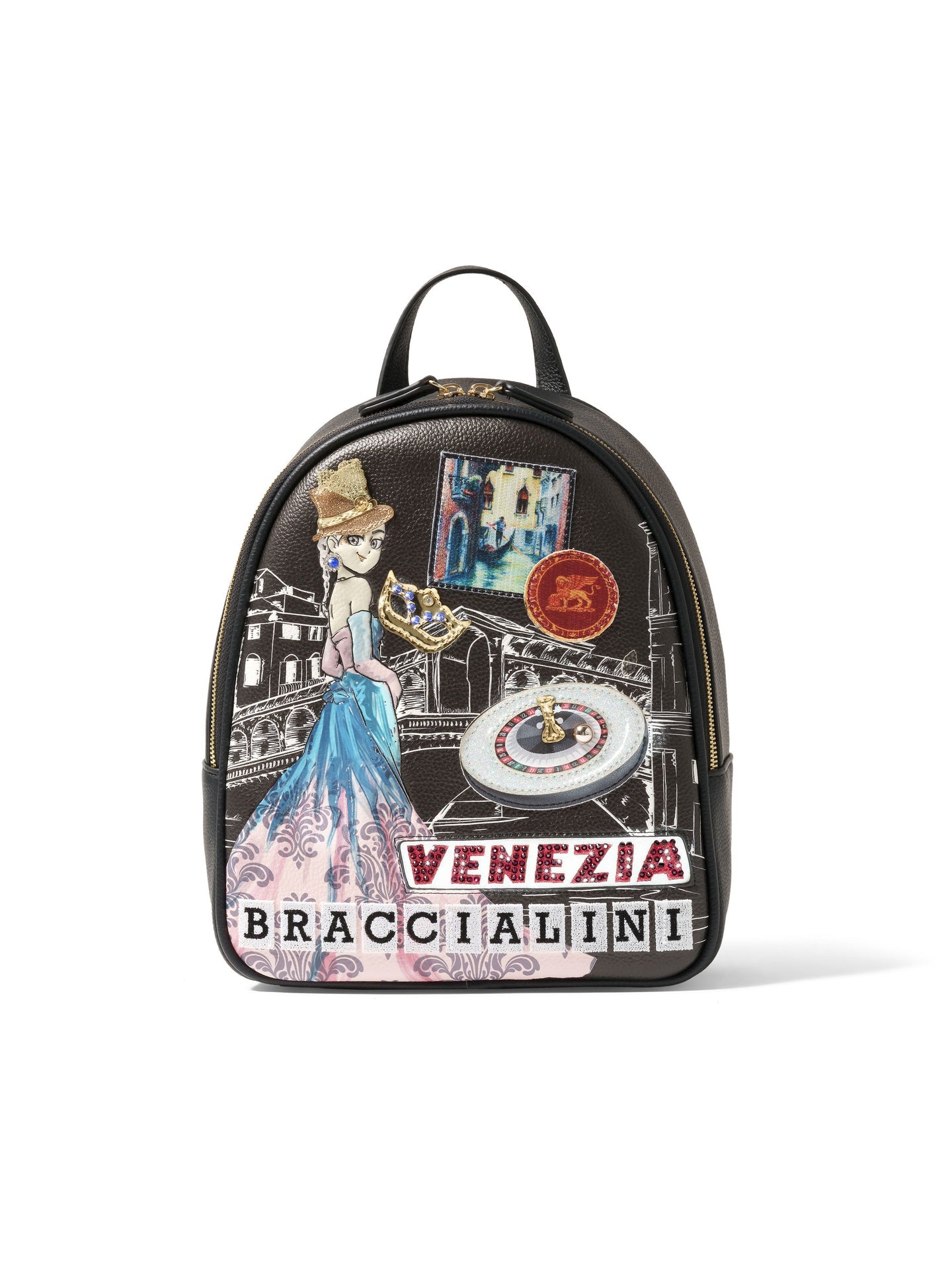 Zaino in Pelle Vegana Multicolore Braccialini
