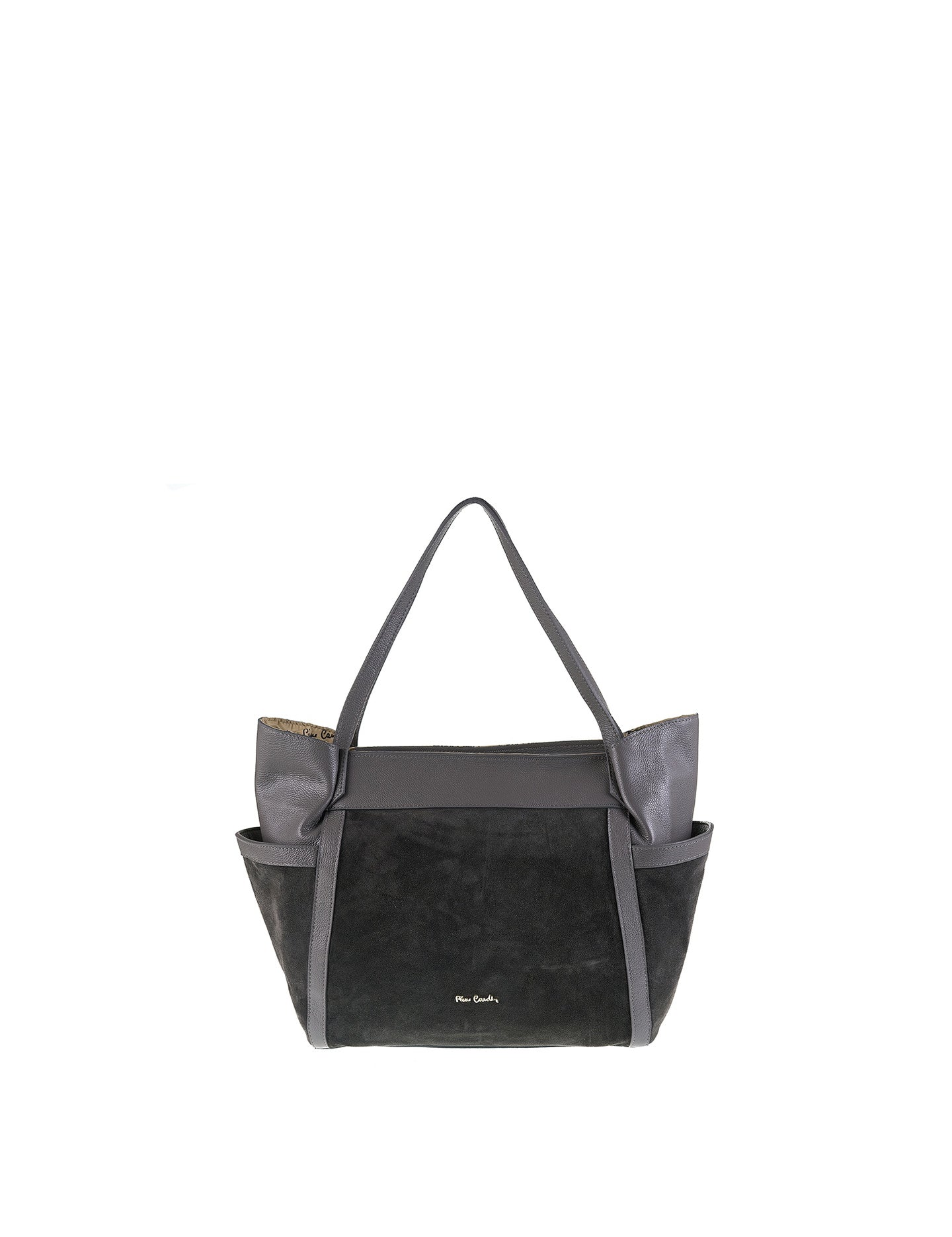 Borsa a Spalla in Vera Pelle Grigio Pierre Cardin