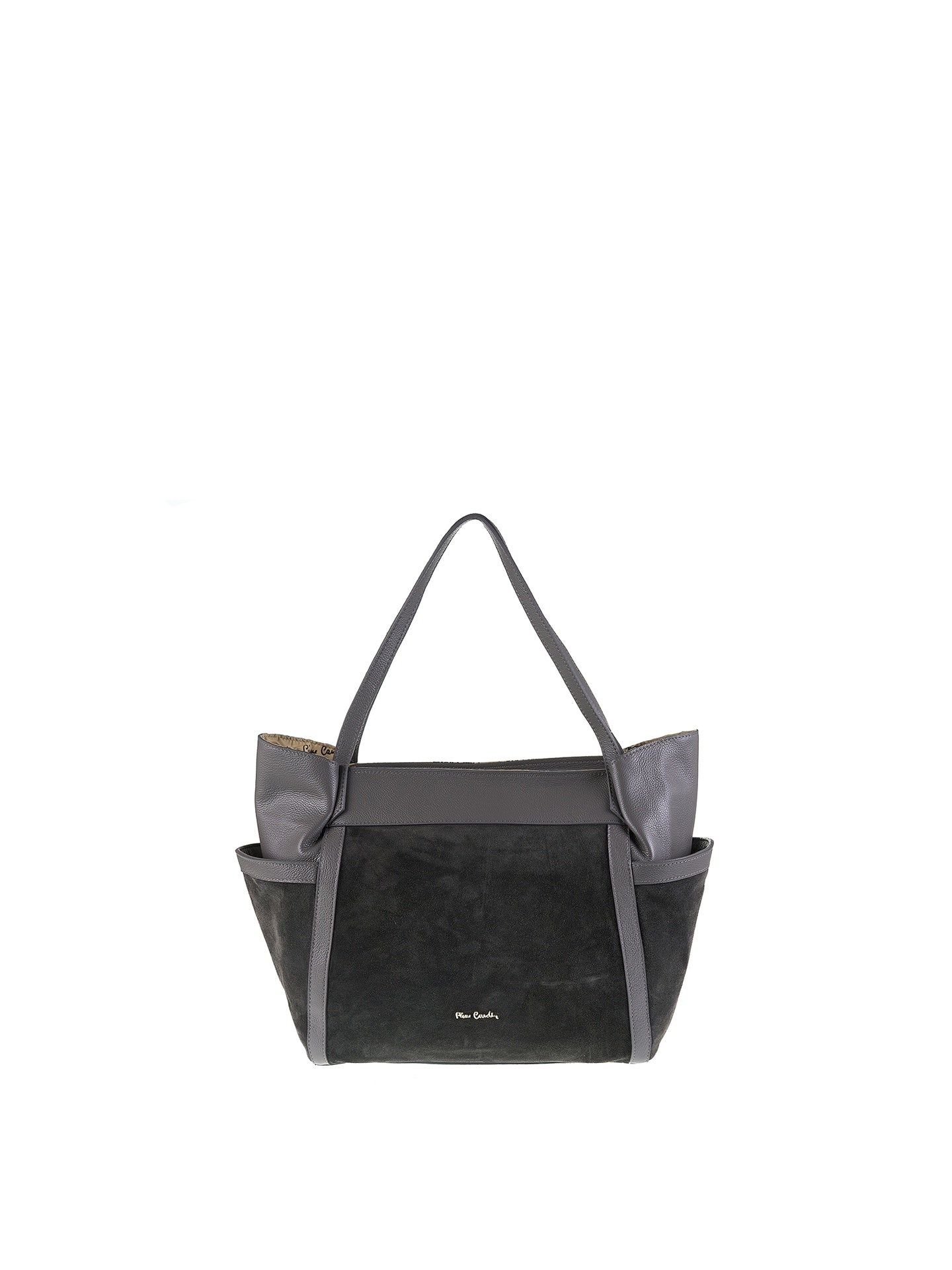 Borsa a Spalla in Vera Pelle Grigio Pierre Cardin