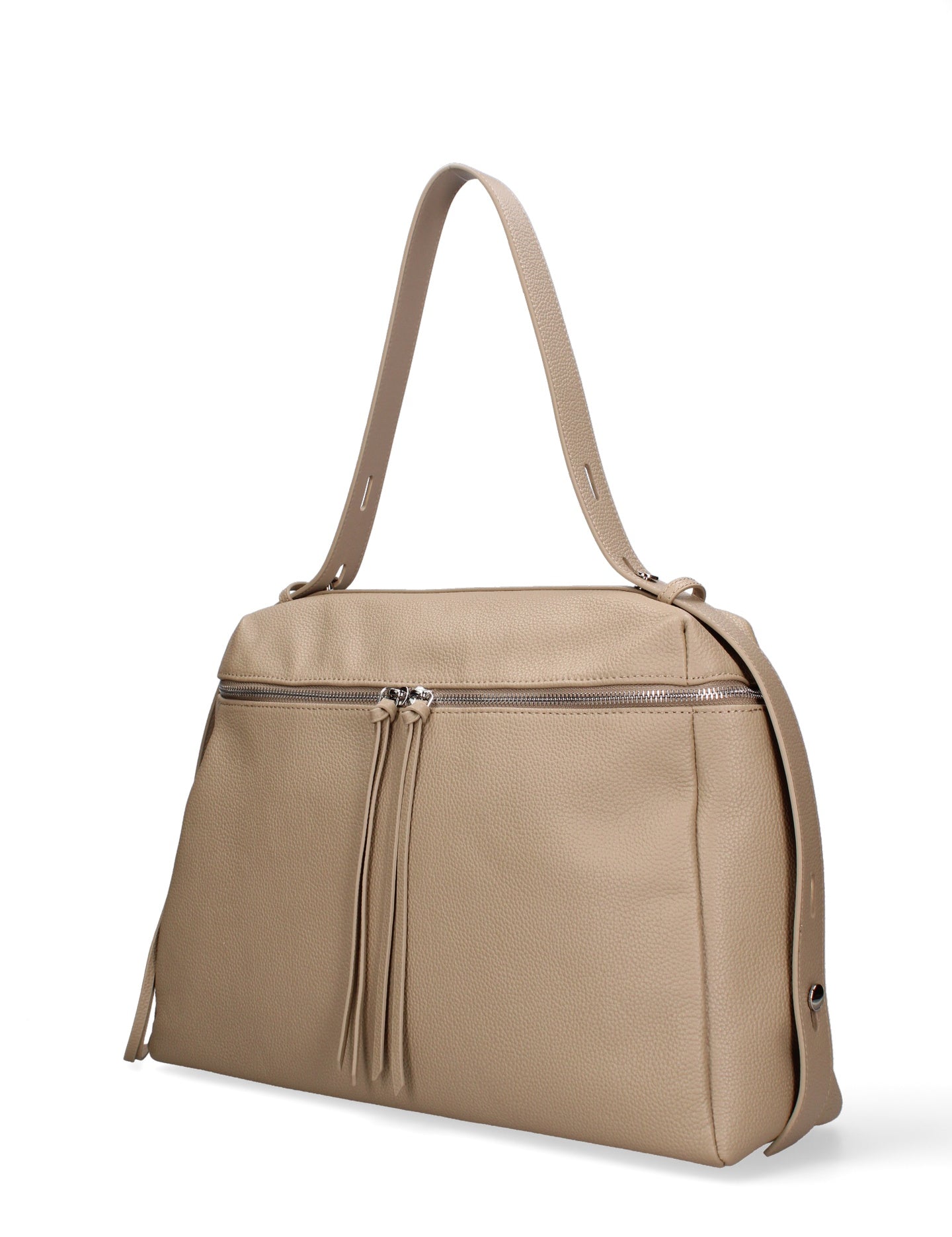 Borsa a Mano in Vera Pelle Cappuccino