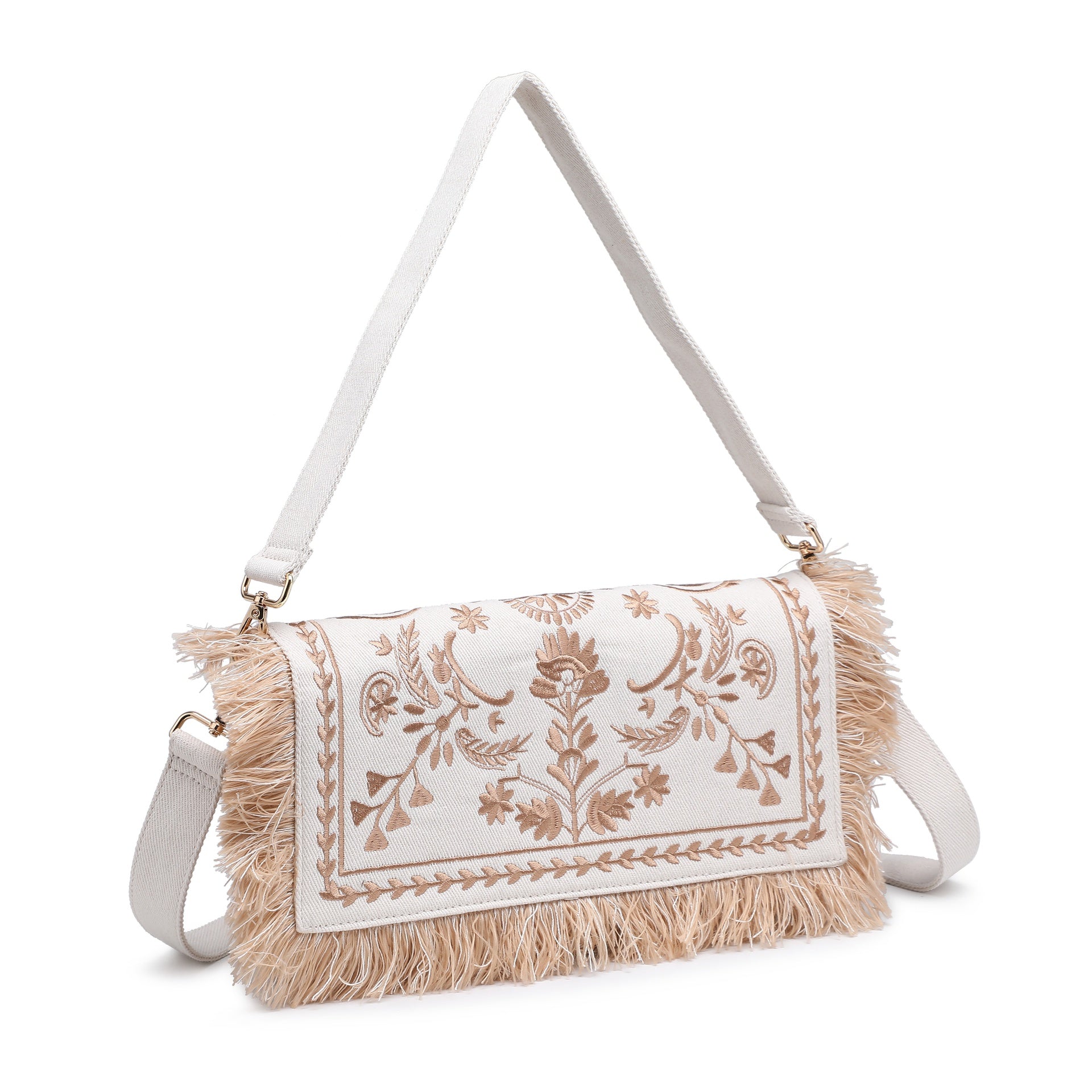 Borsa a Spalla in Cotone Marrone