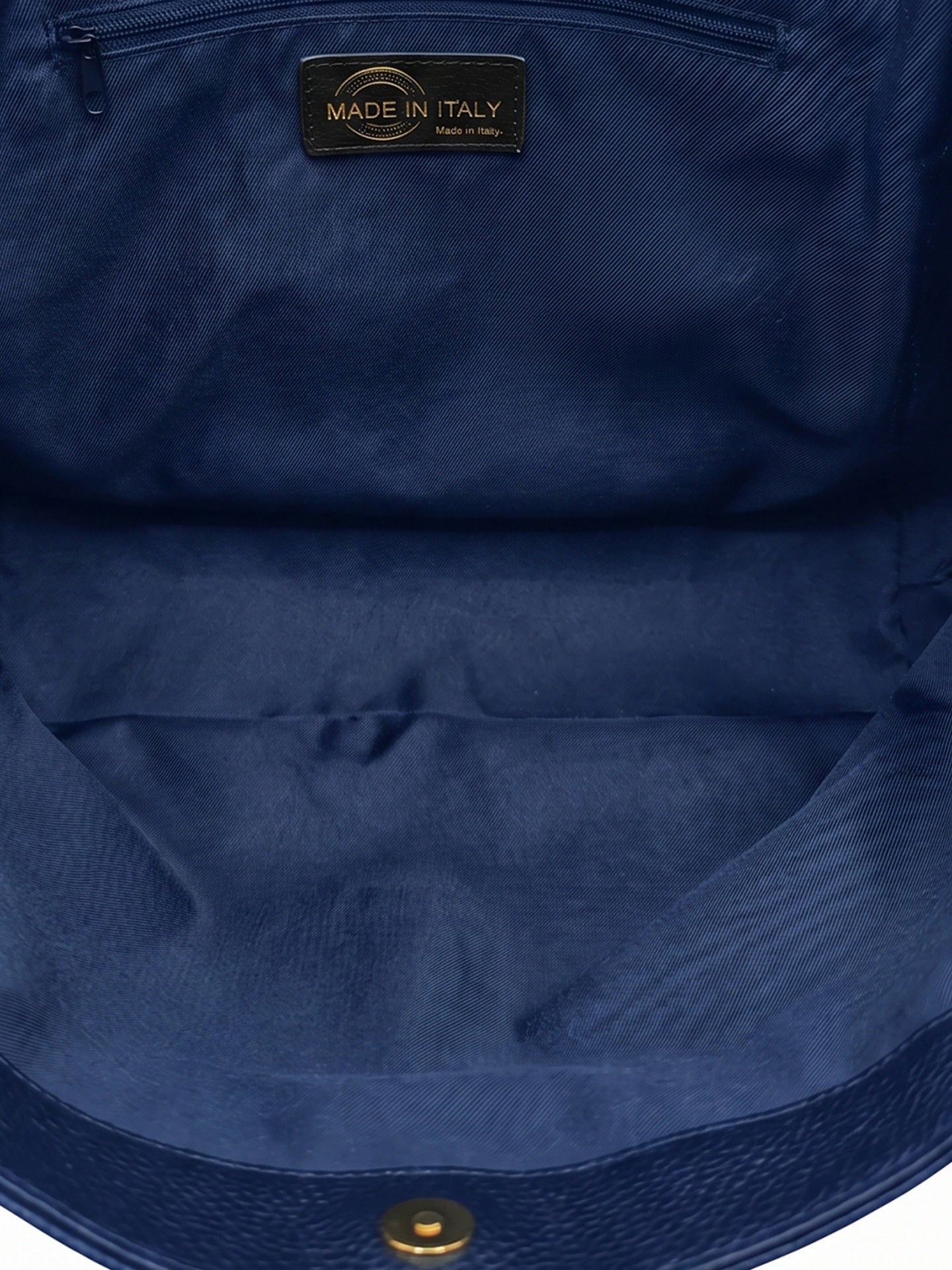 Borsa a Spalla in Dollaro Leather Blu Jeans
