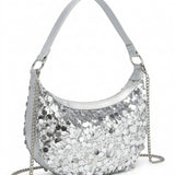 Borsa a Tracolla in Poliestere Silver