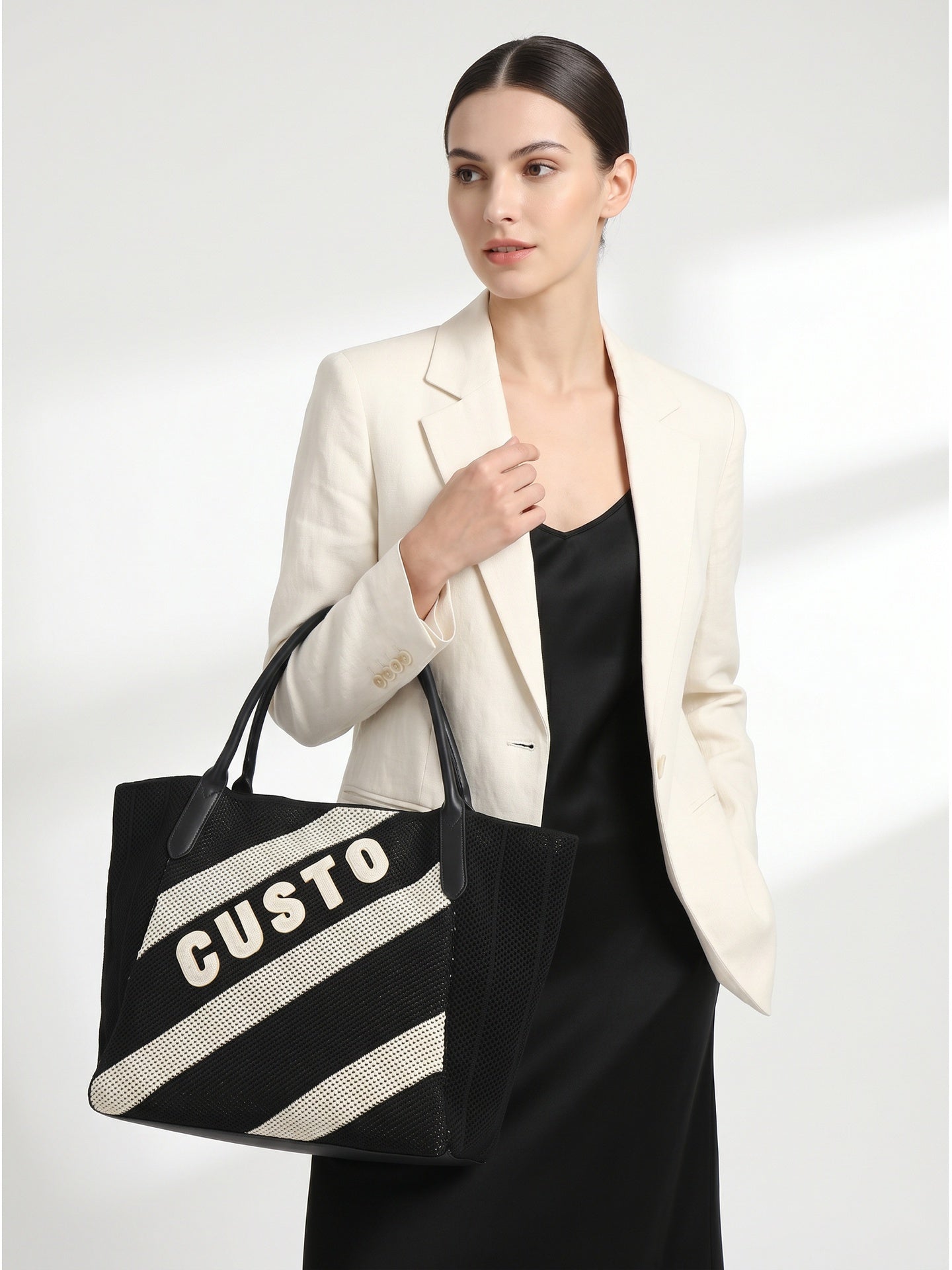 Borsa a Mano in Pelle Vegana Nero