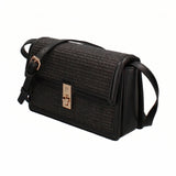 Sac bandoulière en cuir véritable noir
