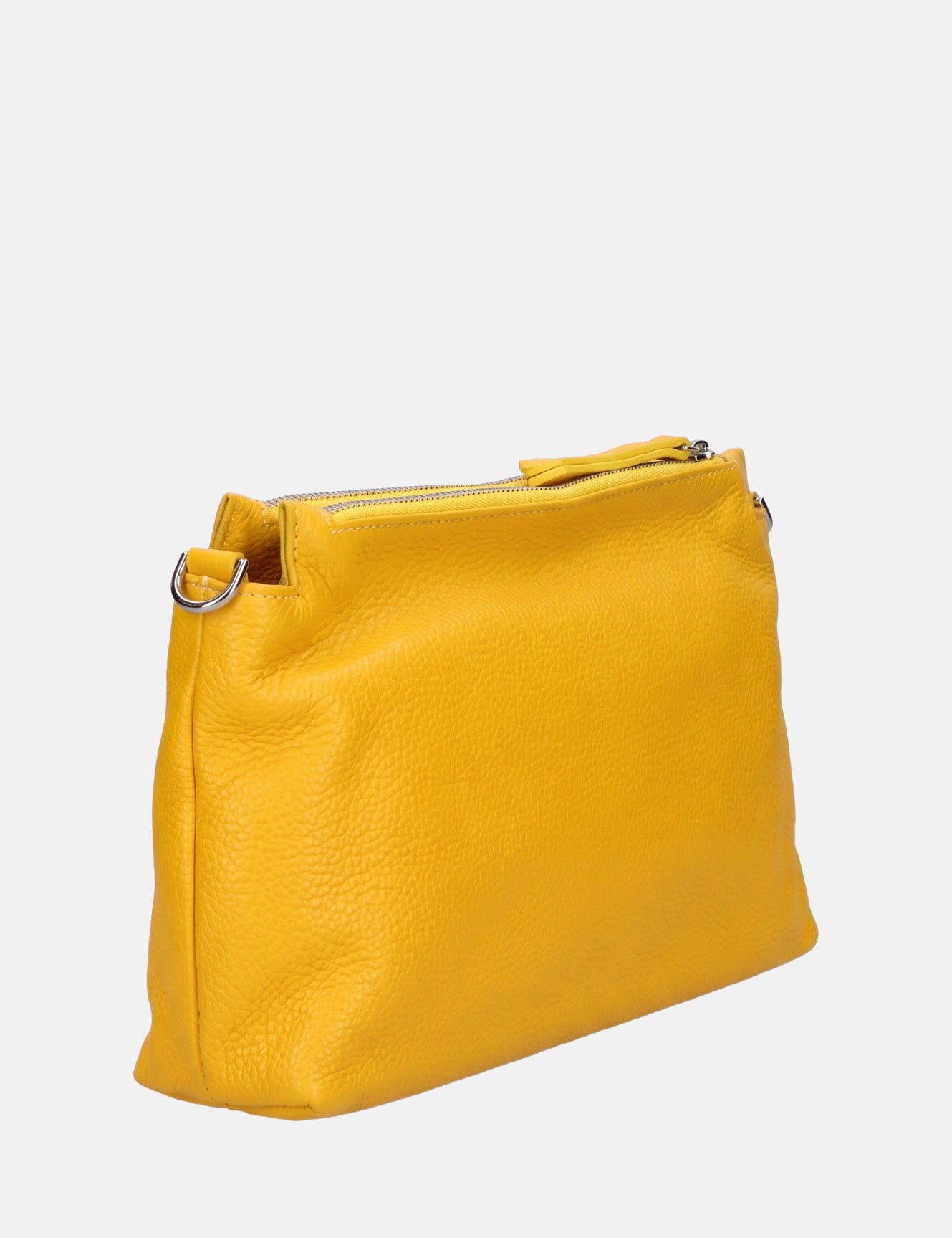 Borsa a Spalla in Dollaro Leather Giallo