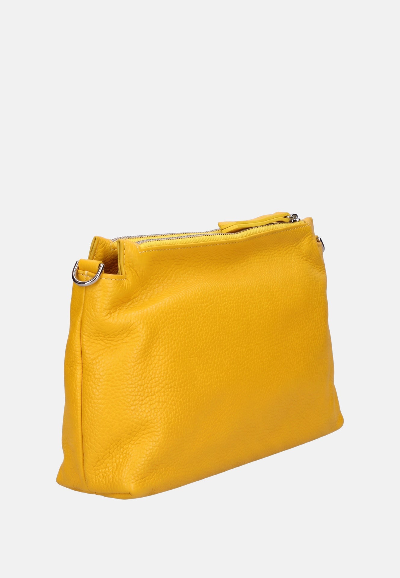 Borsa a Spalla in Dollaro Leather Giallo