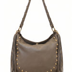 Borsa a Spalla in Dollaro Leather Beige Scuro