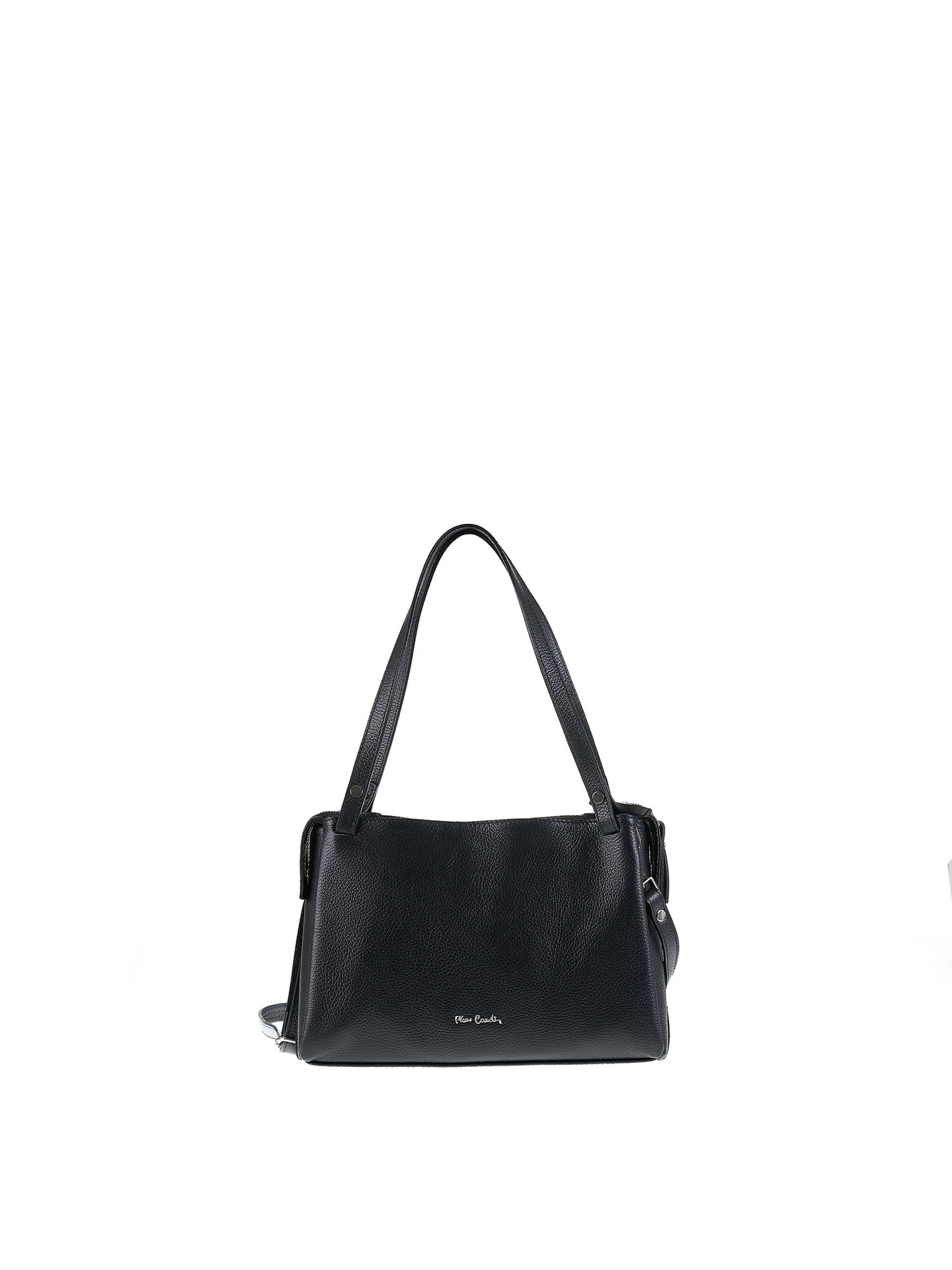 Borsa a Tracolla in Vera Pelle Nero Pierre Cardin