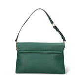 Borsa a Spalla in Pelle Vegana Verde Scuro