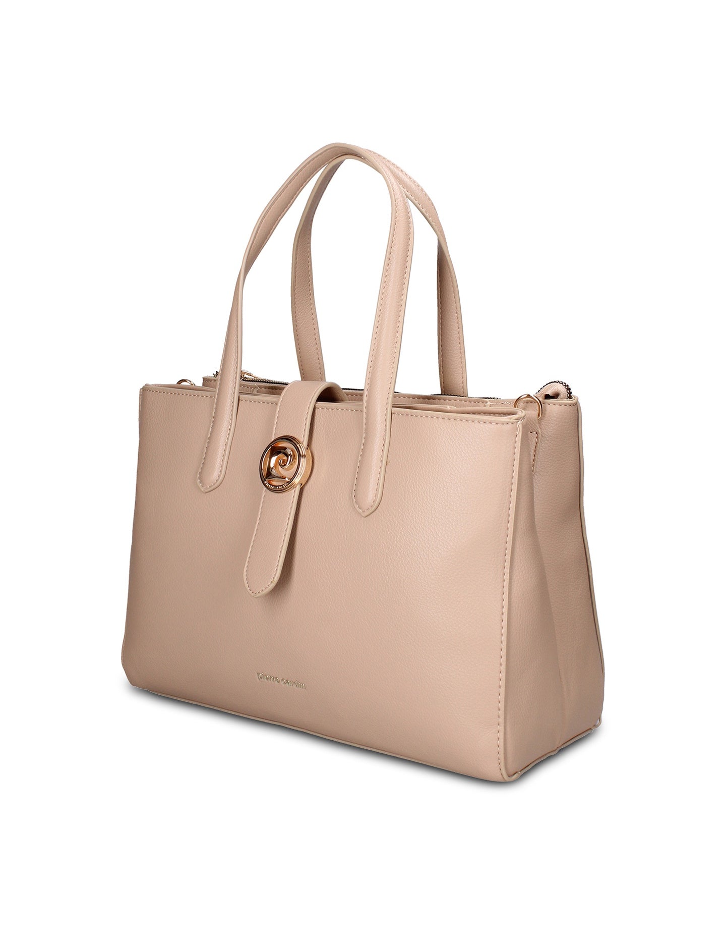 Borsa a Mano in Pelle Vegana Taupe Pierre Cardin