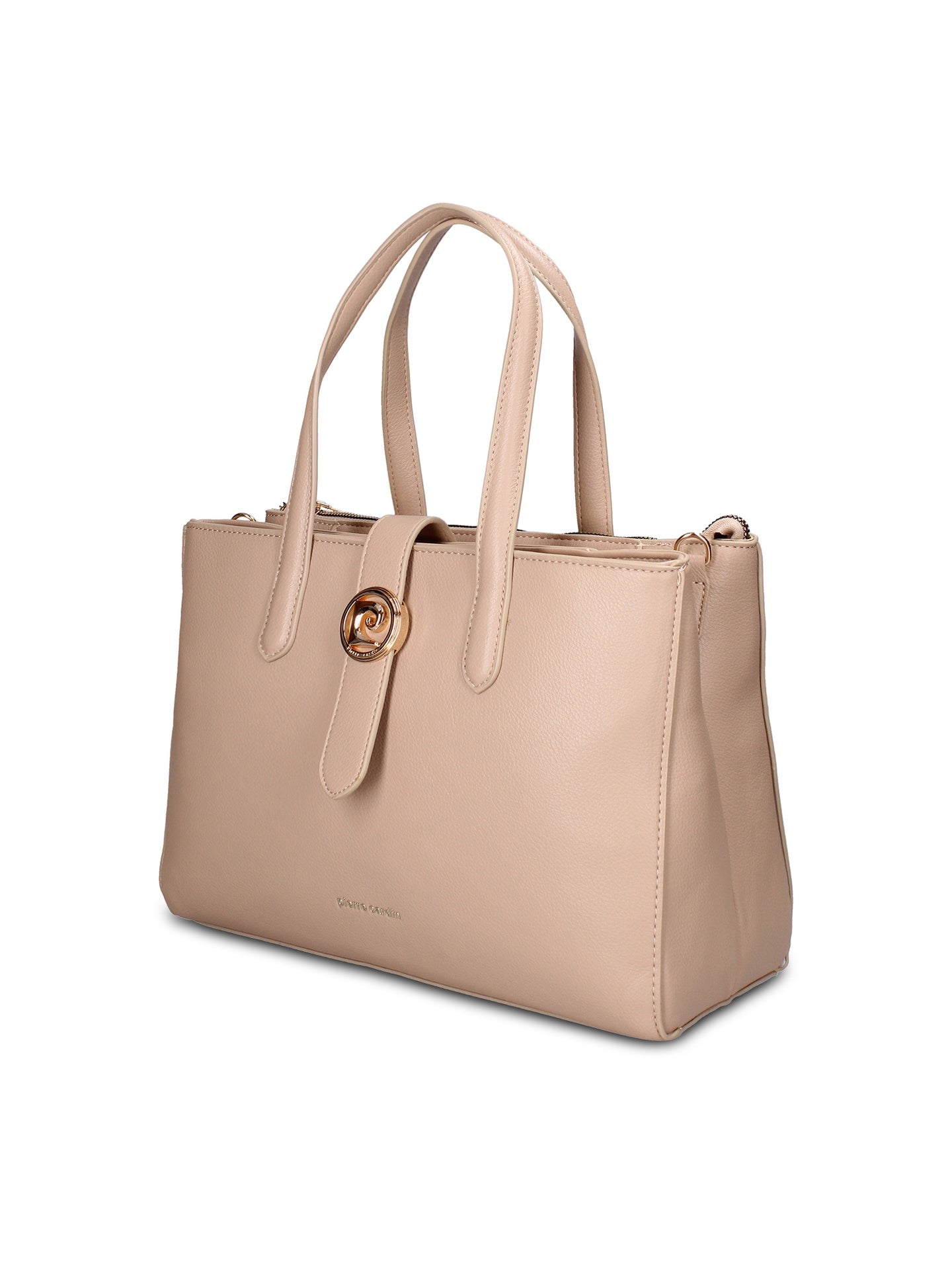 Borsa a Mano in Pelle Vegana Taupe Pierre Cardin