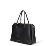 Bolso de mano de piel vegana negra