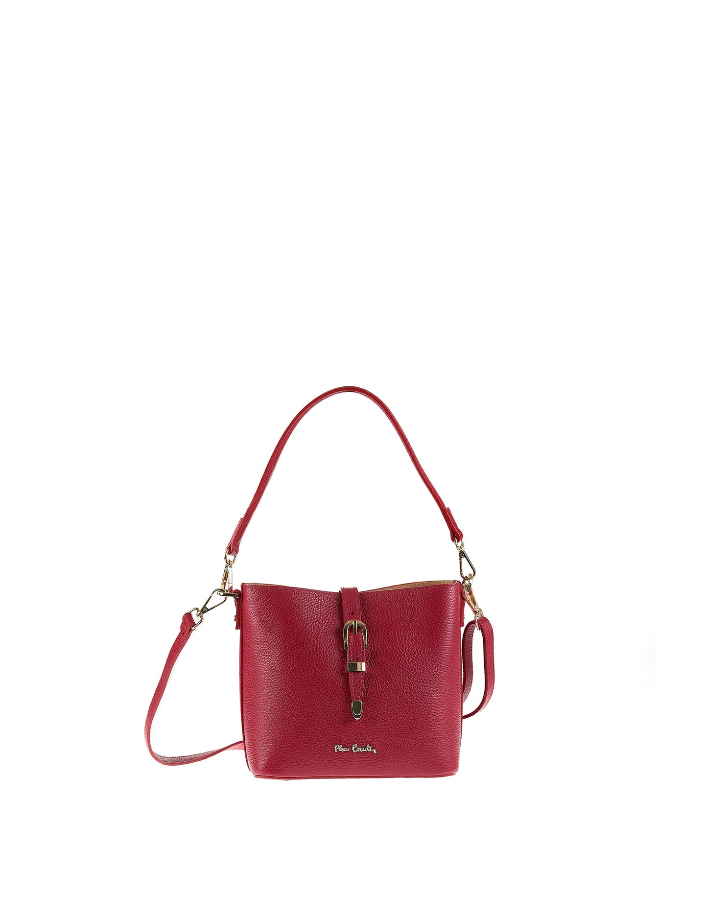 Borsa a Spalla in Vera Pelle Rubino Pierre Cardin