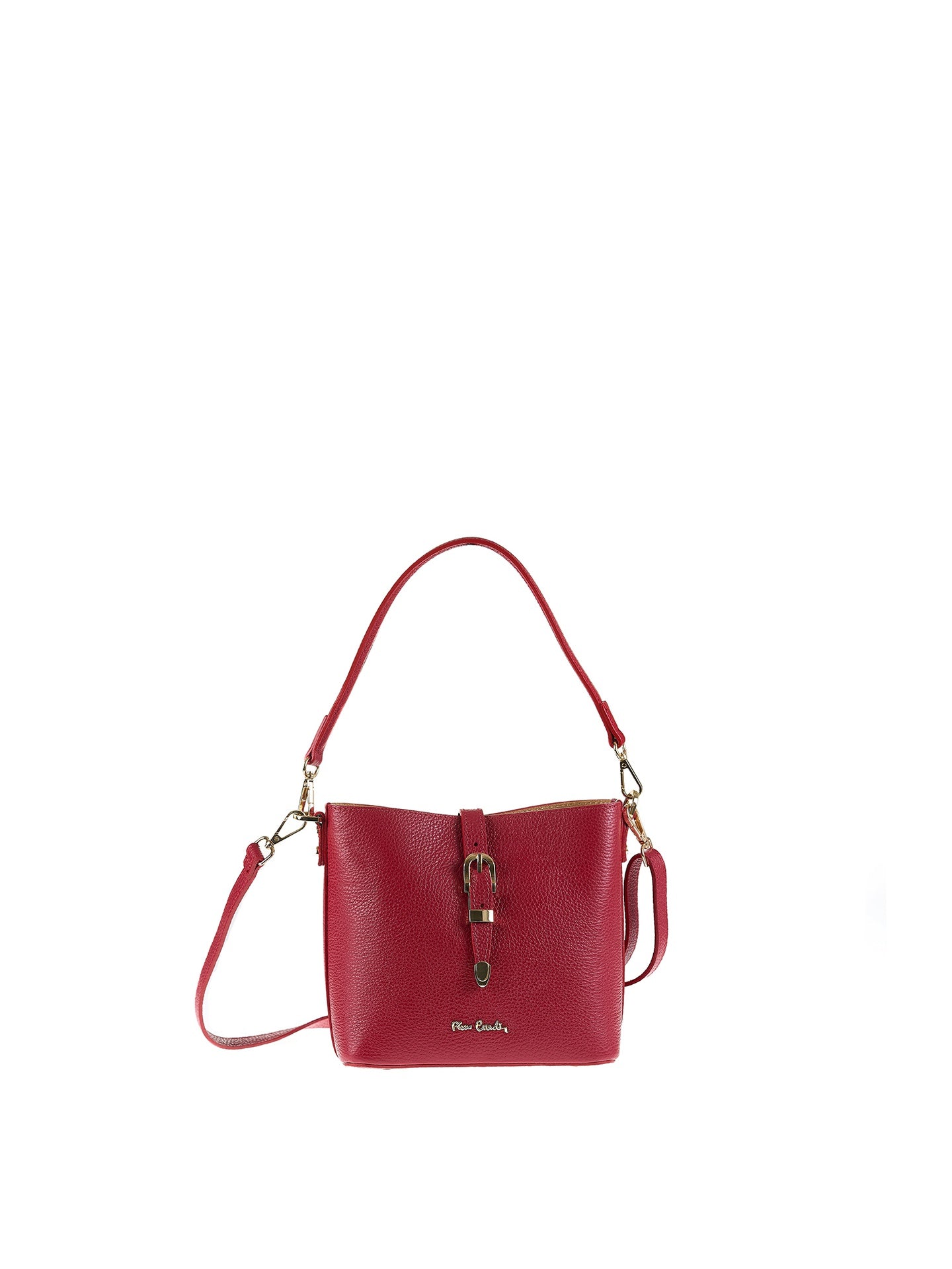 Borsa a Spalla in Vera Pelle Rubino Pierre Cardin