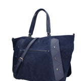 Borsa a Mano in Vera Pelle Blu Jeans