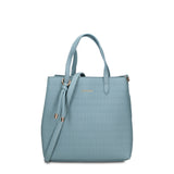 Borsa a Mano in Pelle Vegana Azzurro