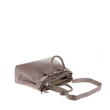 Borsa a Mano in Vera Pelle Taupe