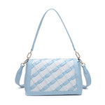 Borsa a Spalla in Pelle Vegana Blu