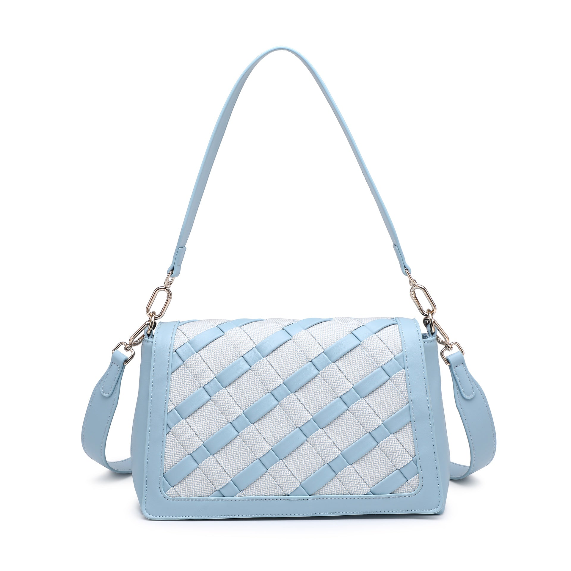 Borsa a Spalla in Pelle Vegana Blu