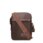 Borsa a Tracolla in 100% Pu Vegan Leather Marrone Scuro