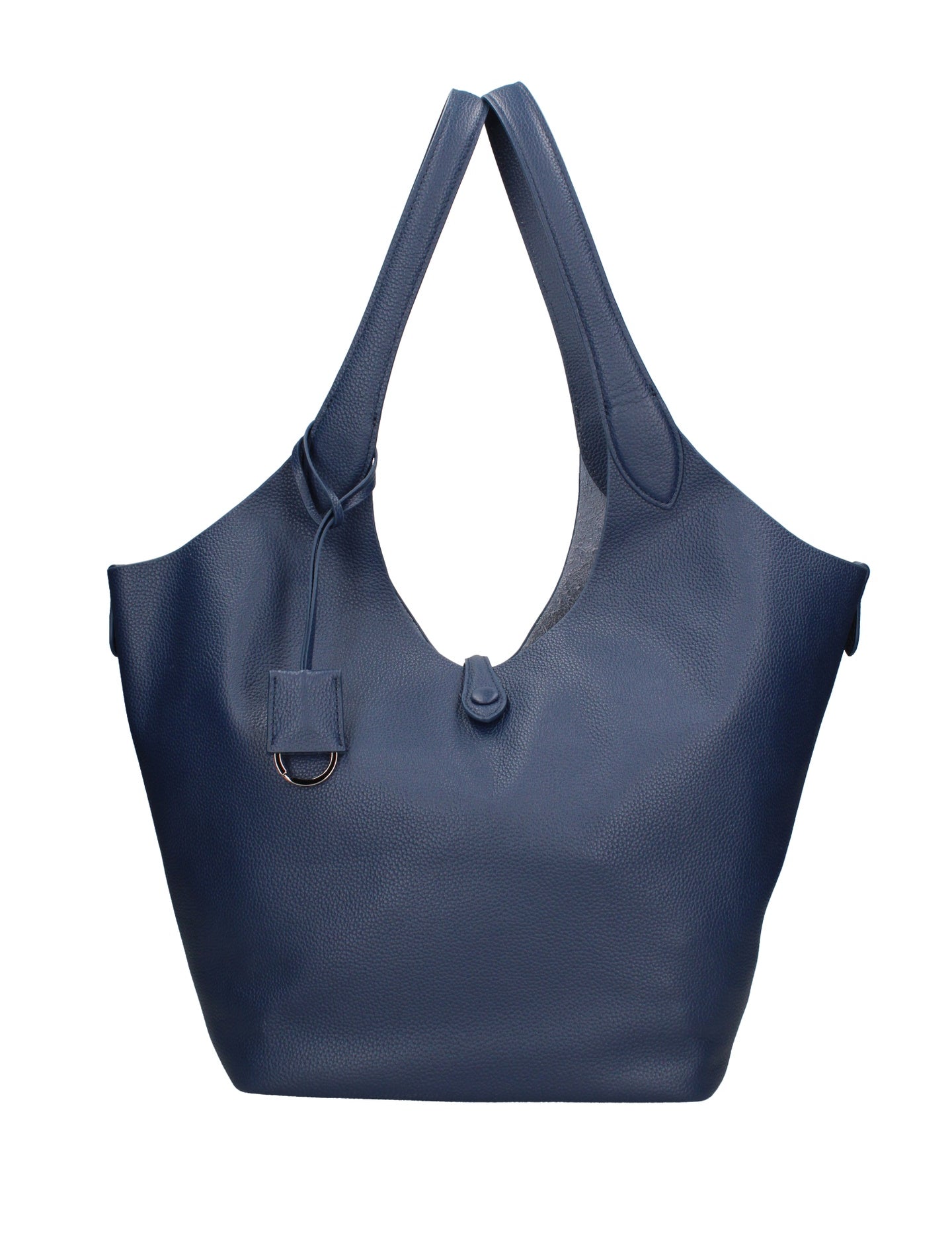 Borsa a Mano in Vera Pelle Blu Jeans Chiara Ferretti