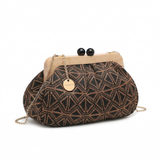 Bolso de hombro de poliéster marrón