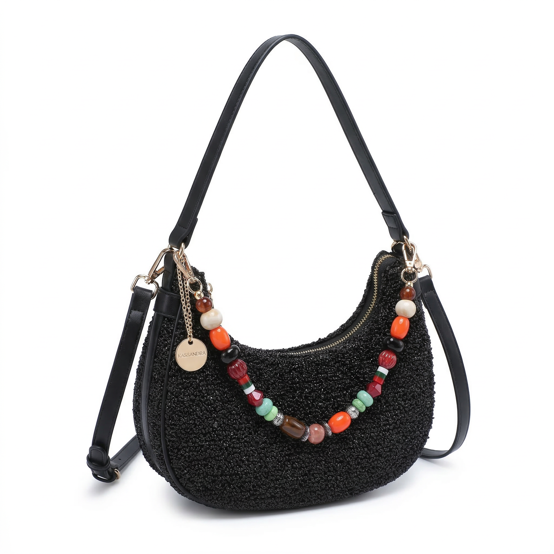 Borsa a Tracolla in Poliestere Nero