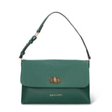 Borsa a Spalla in Pelle Vegana Verde Scuro Pierre Cardin