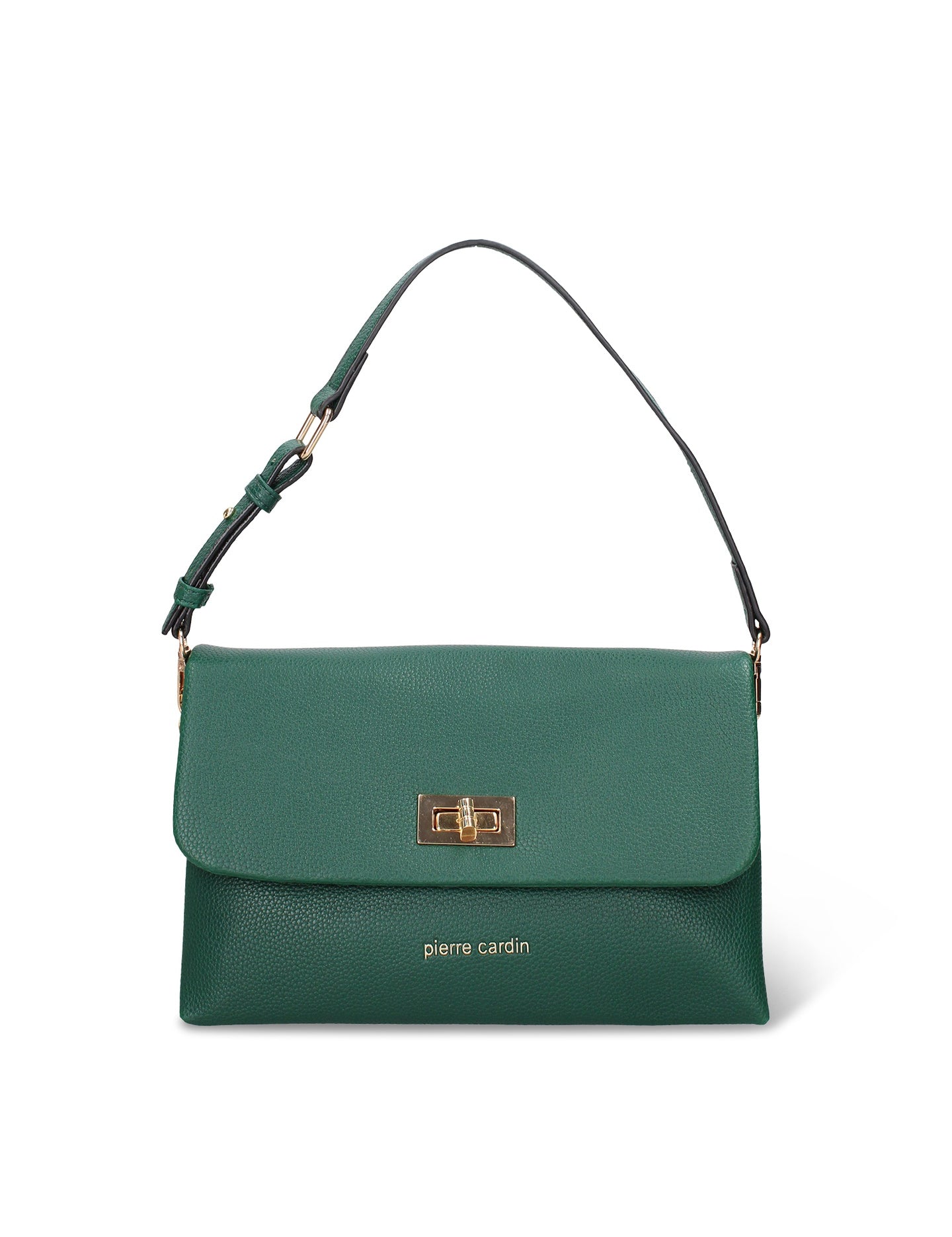 Borsa a Spalla in Pelle Vegana Verde Scuro Pierre Cardin