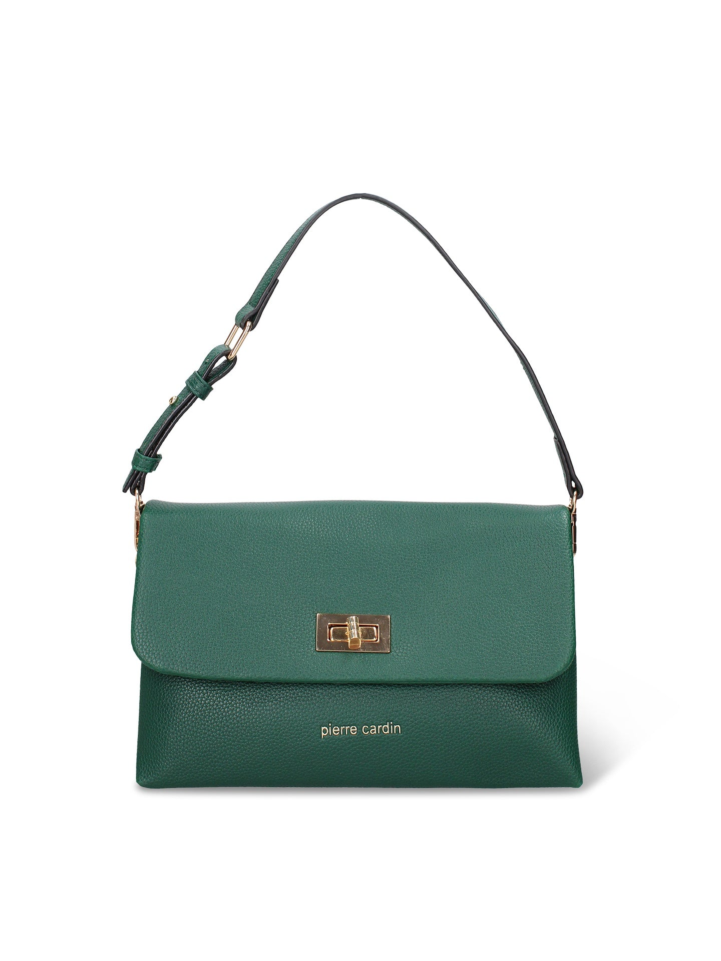 Borsa a Spalla in Pelle Vegana Verde Scuro Pierre Cardin