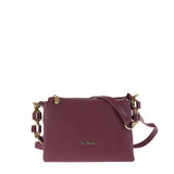 Borsa a Spalla in Vera Pelle Bordeaux Pierre Cardin