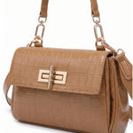 Borsa a Spalla in Pelle Vegana Marrone