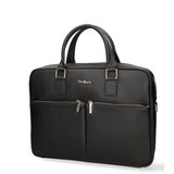 Schwarze Tasche aus echtem Leder