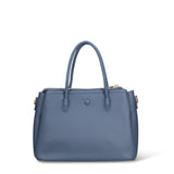 Borsa a Mano in Pelle Vegana Blu Jeans