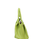 Borsa a Mano in Dollaro Leather Verde