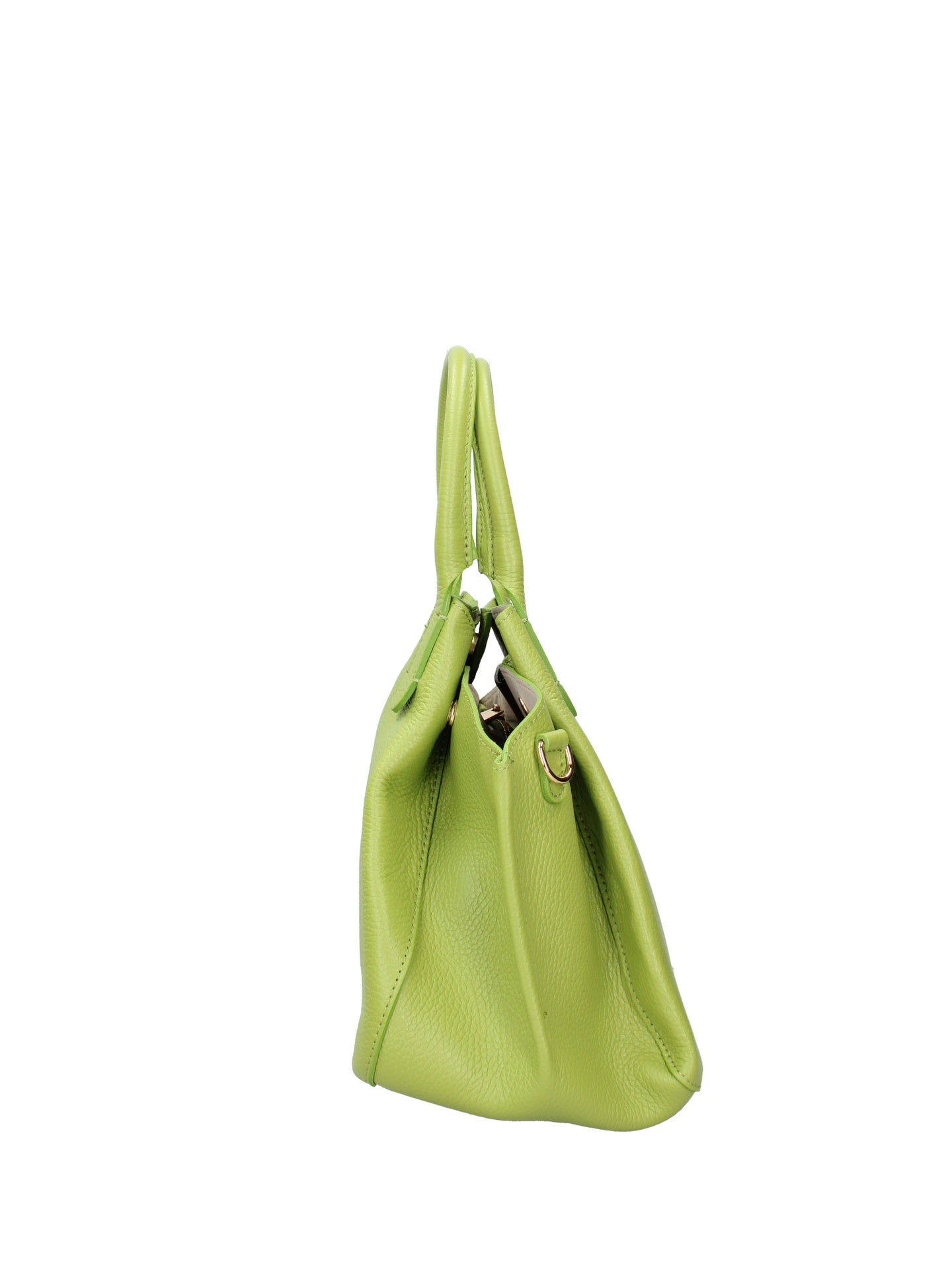 Borsa a Mano in Dollaro Leather Verde