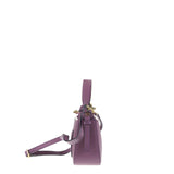 Lila Schultertasche aus echtem Leder