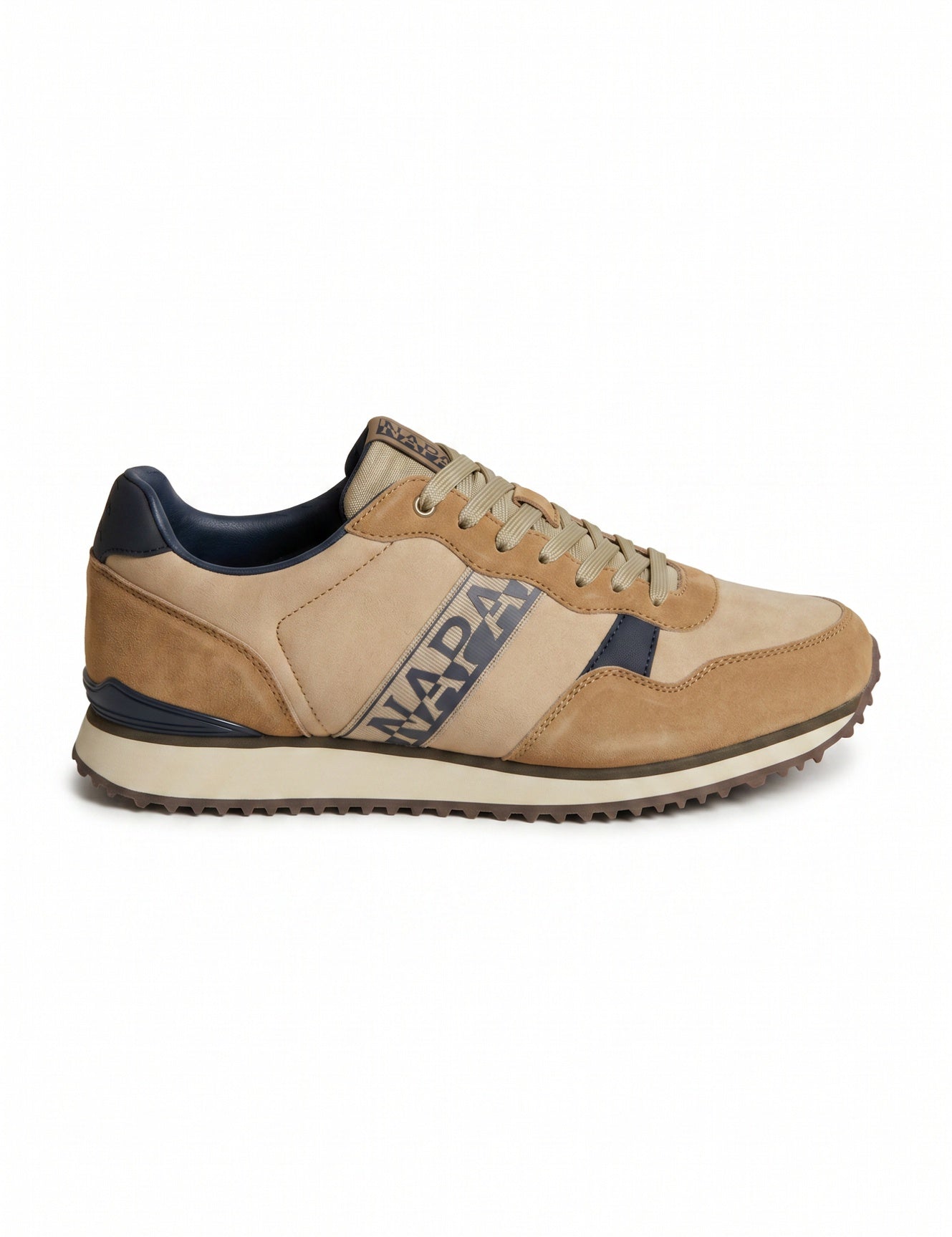 Sneakers platform in Pelle Vegana Taupe Scuro Napapijri